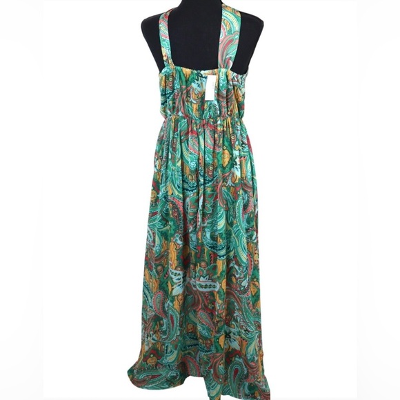 NWT Maurices Green Paisley Halter Flowy Dress | Boho Chic | Size Small - Picture 4 of 9